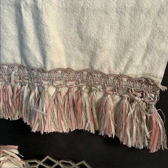 New Ivory Towel Set 4 piece Elegant Braid Fringe Home Pastel Colors #N - Picture 5 of 8